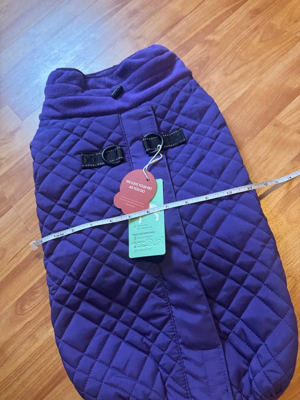 Kuoser‎ new purple big dog puffer jacket zip up coat LG